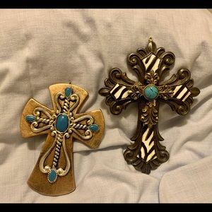 Two beautiful crosses with hoops for hanging